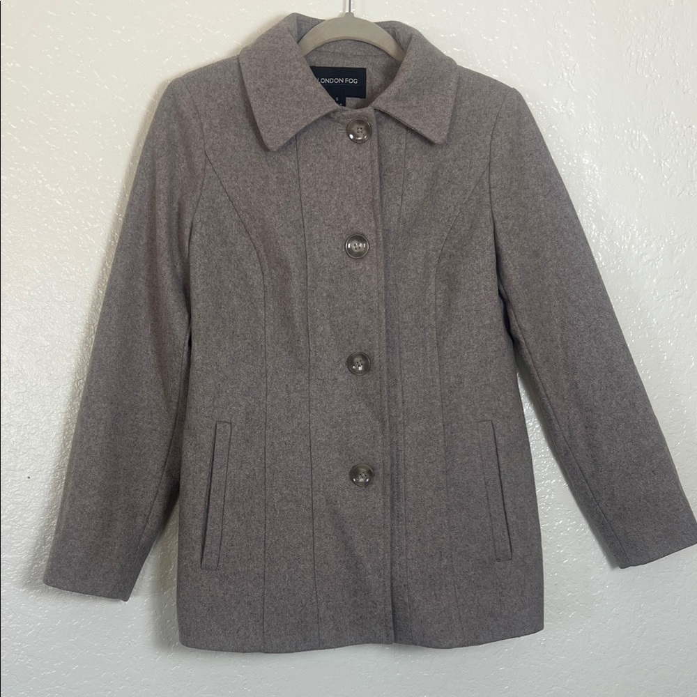 London Fog Women's Classic Gray Pea Coat Size‎ S